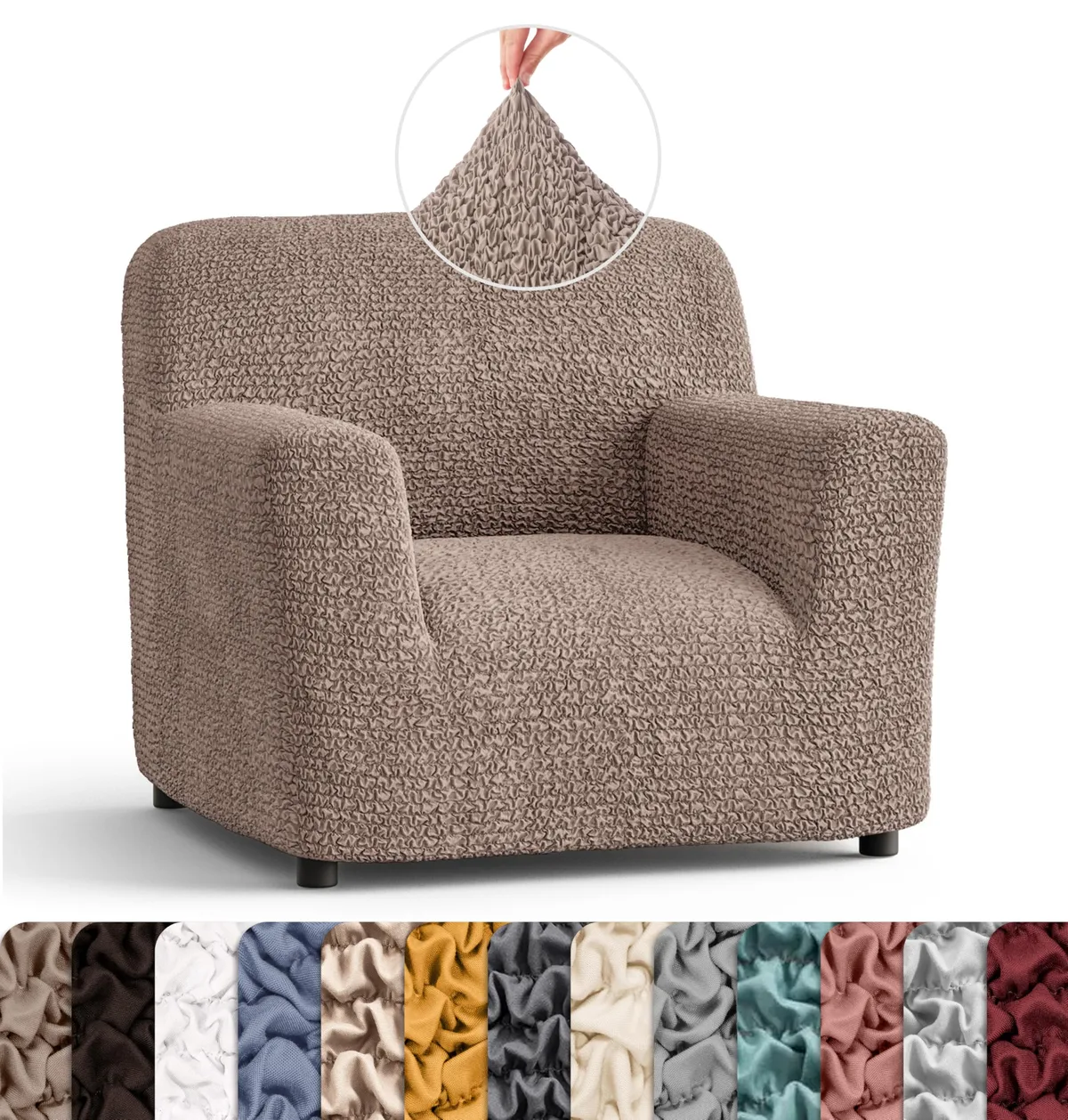 Armchair Slipcovers - 1-Piece Furniture Protector - Form Fit, Machine Washable -MicrofibraCollection — image 12
