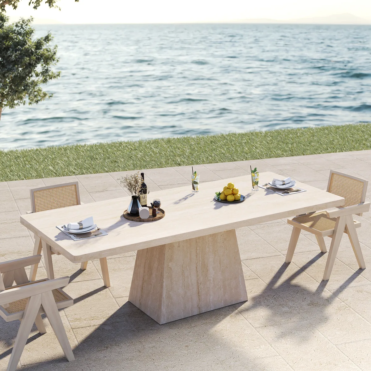 79" Modern Rectangular Sintered Stone Dining Table, Indoor/Outdoor, Seats 6-8 — image 8