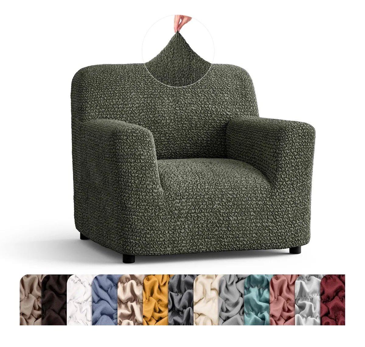 Armchair Slipcovers - 1-Piece Furniture Protector - Form Fit, Machine Washable -MicrofibraCollection — image 4