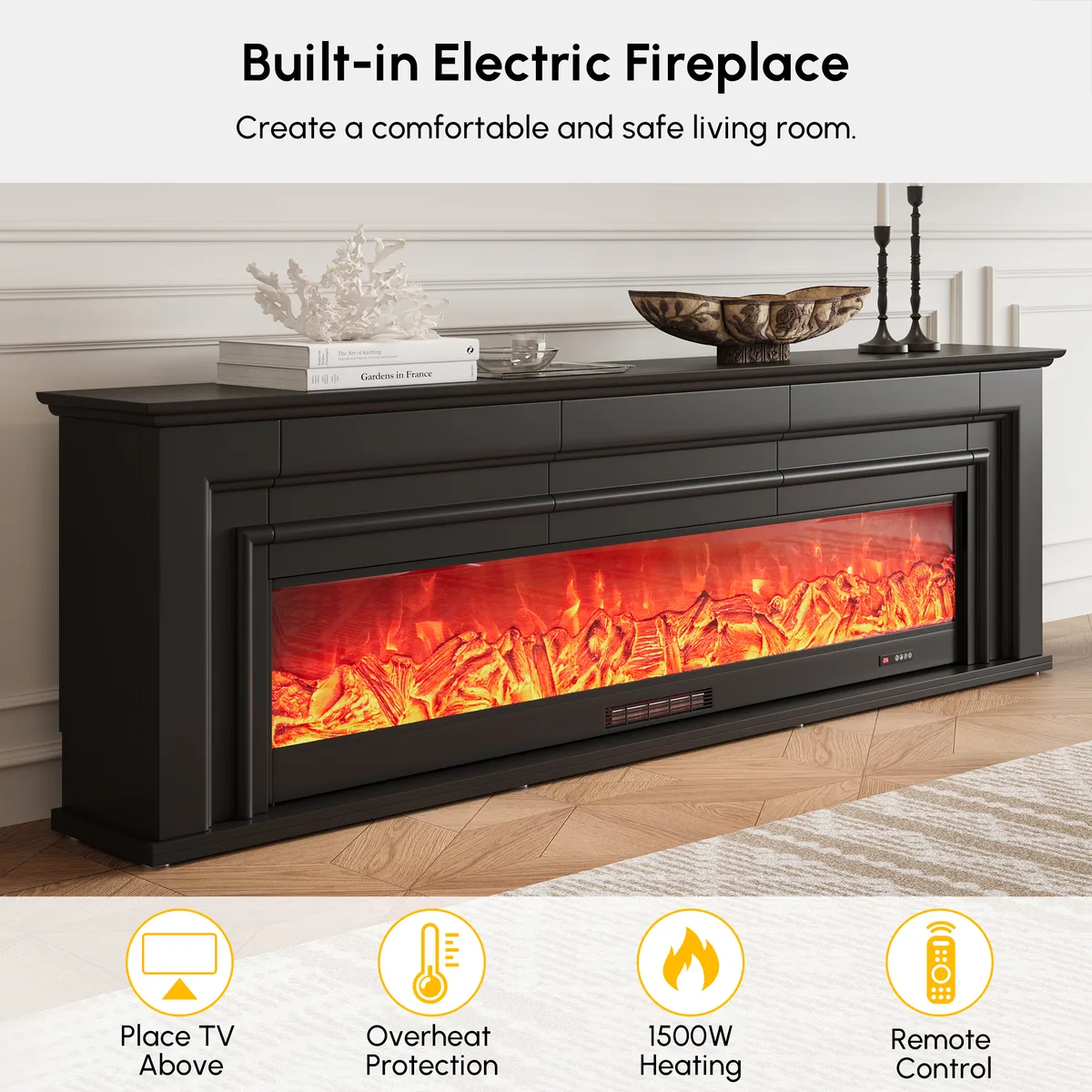 60" Electric Fireplace TV Stand with Remote Control — image 15