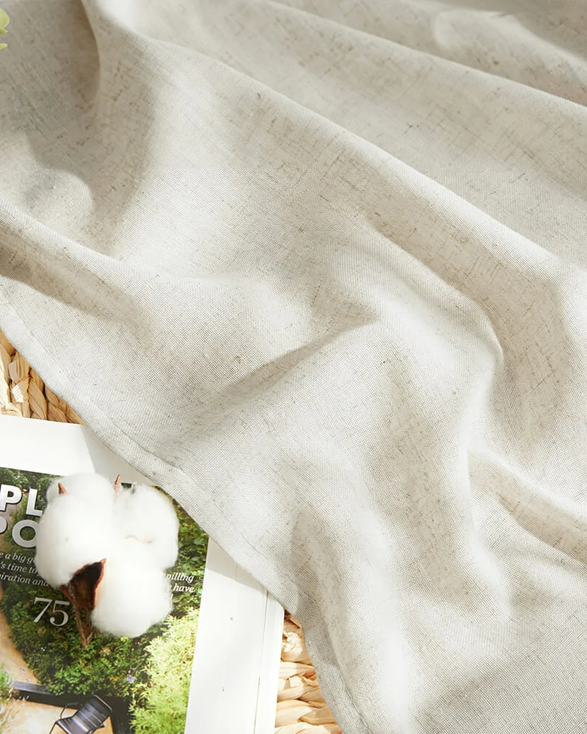 Noah Linen Look Lightweight Waterproof Custom Outdoor Curtain