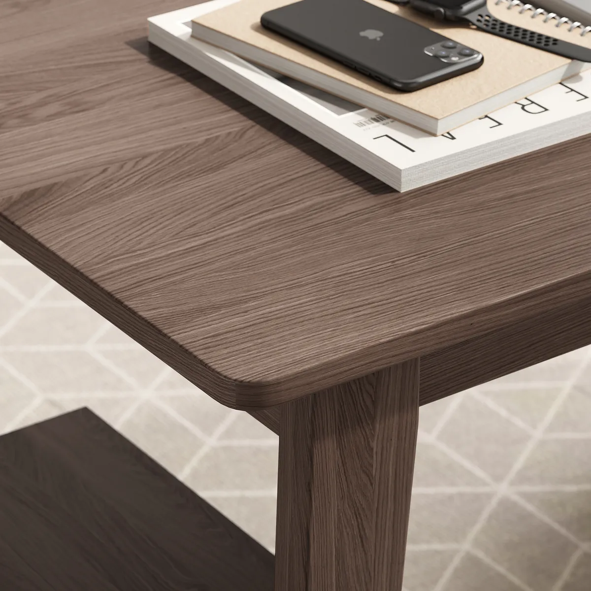 Ultic 47" L-Shaped Gray Rotating Desk with Storage — image 17