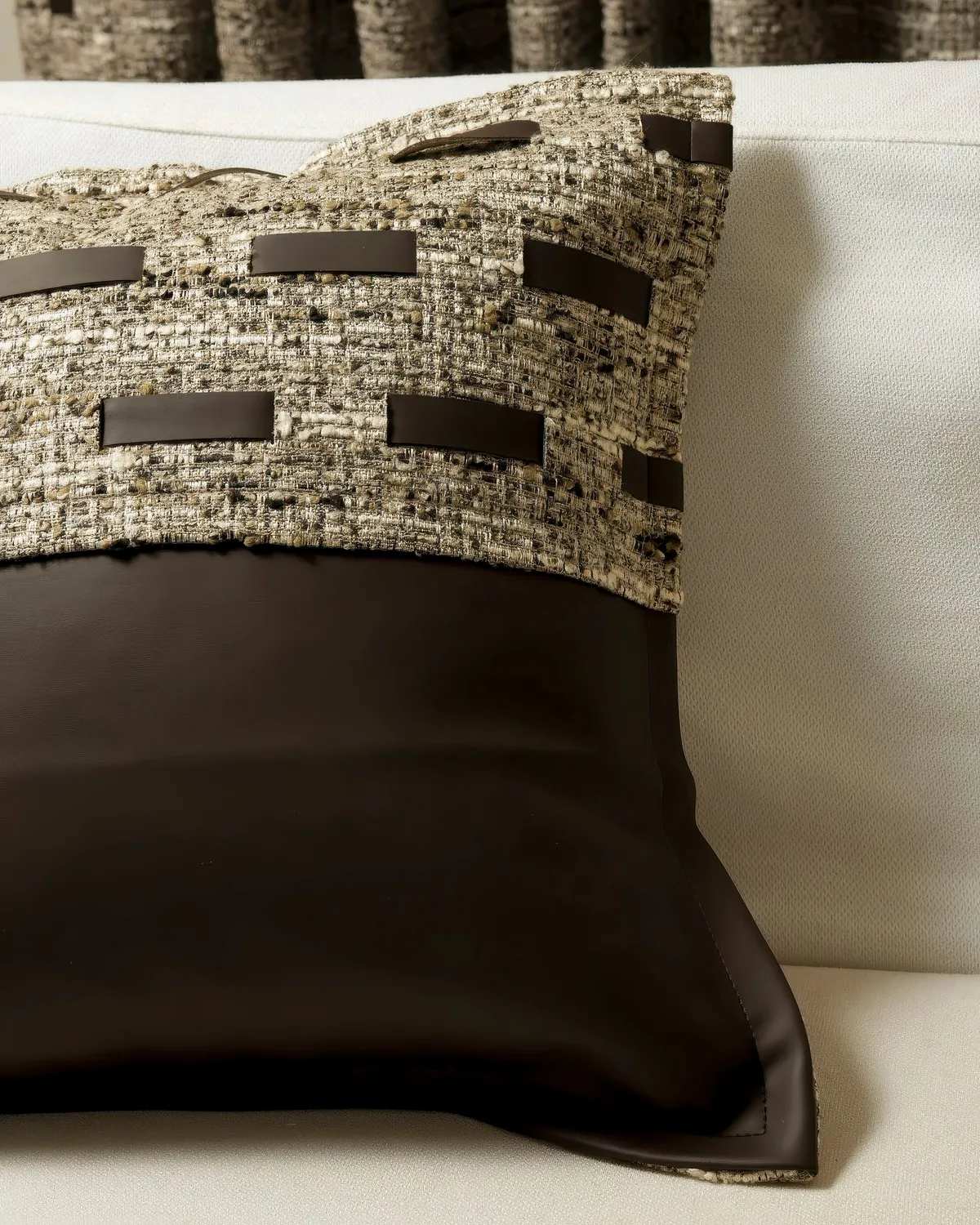 Juliette Textured Leather Lumbar Pillowcase — image 2