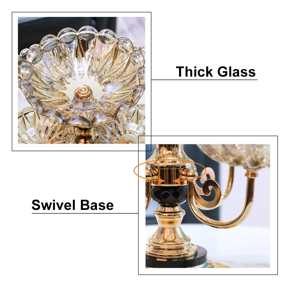 Rotating Glass Fruit Bowl – Multi-Tiered Storage with Gold Base — image 8