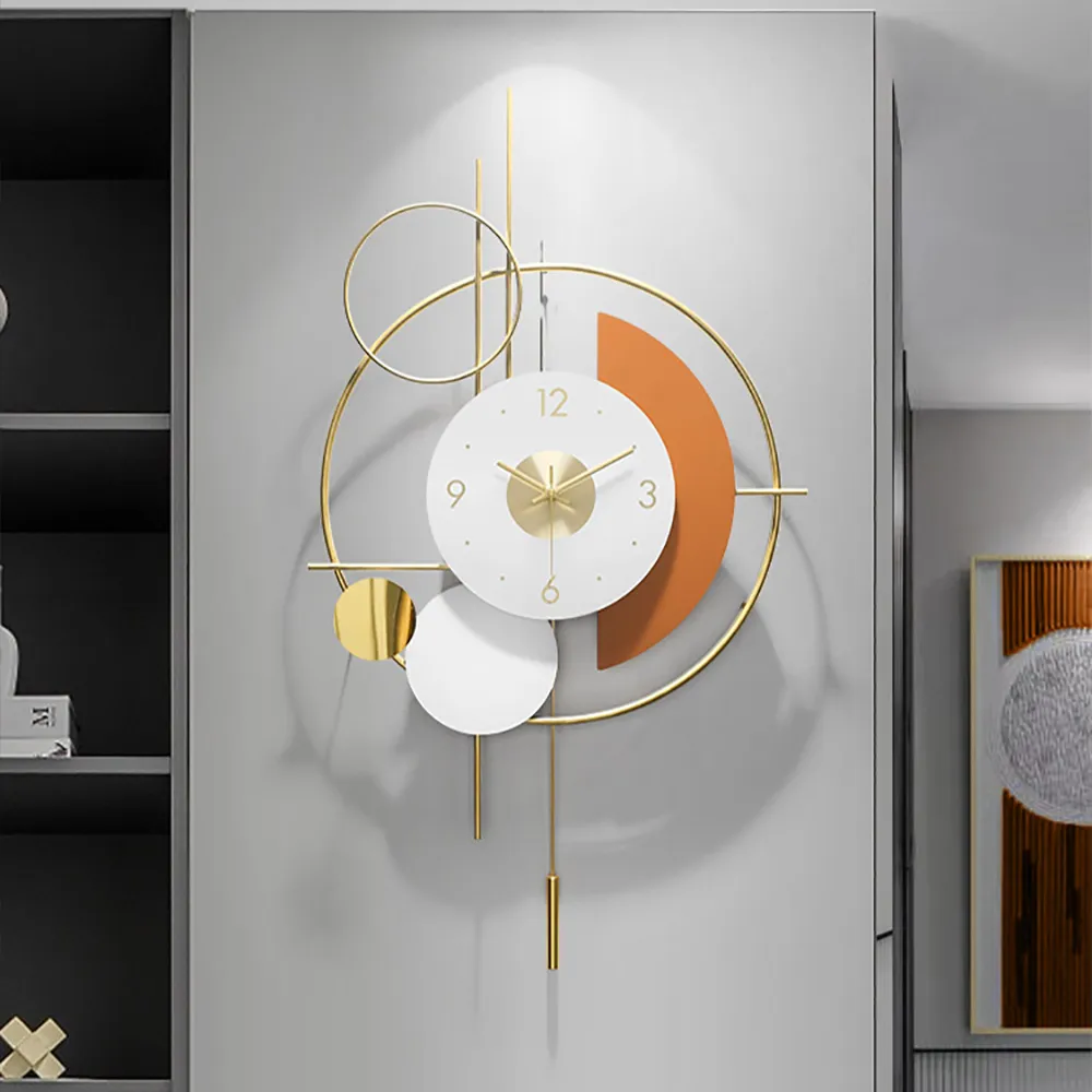 30" Modern Metal Wall Clock with Dimmable LED Light and Remote Control — image 23