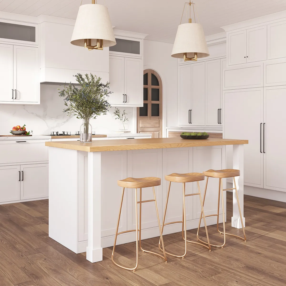 72" Modern Laminate Kitchen lsland Natural & White with Storage — image 12