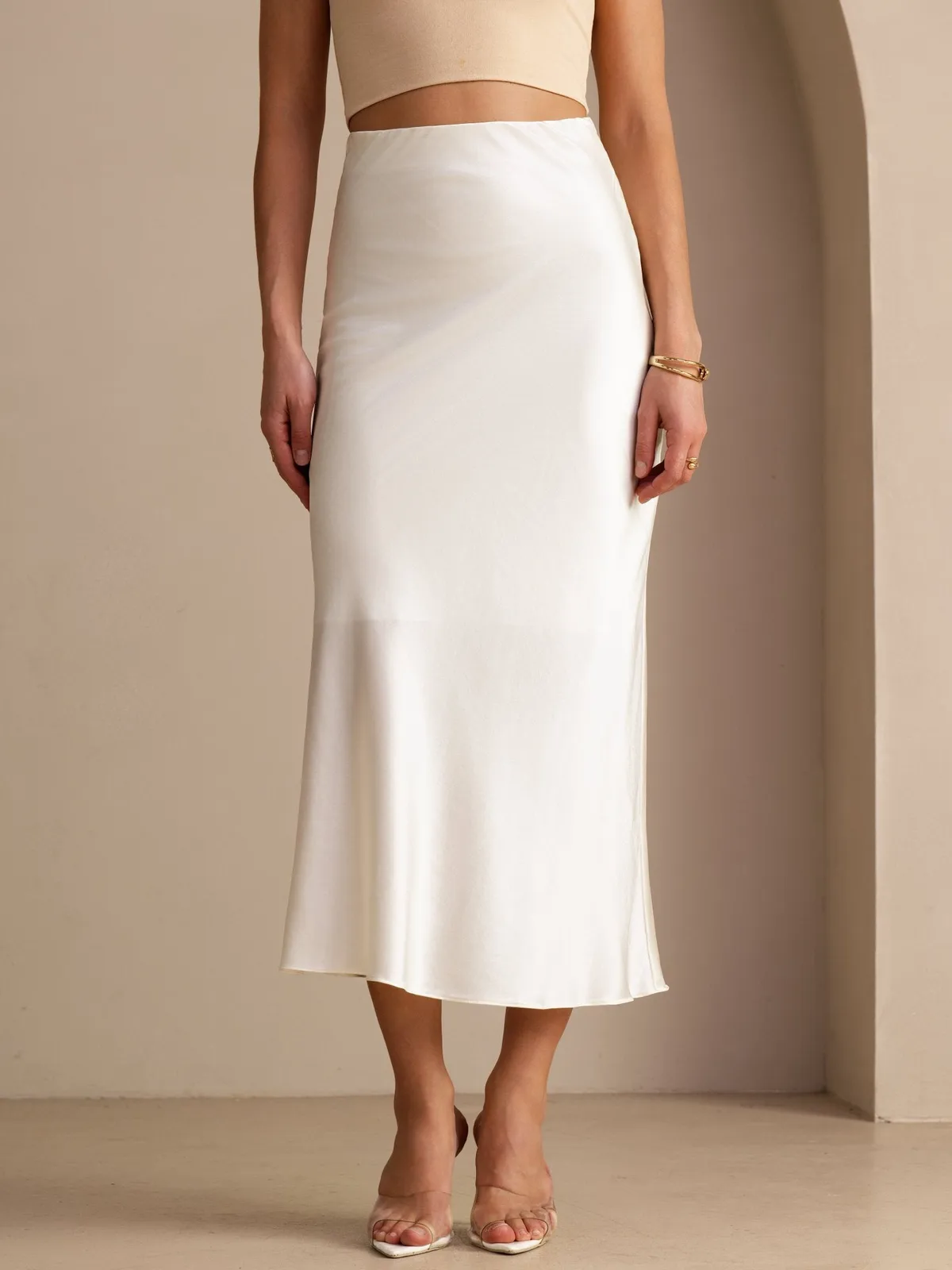 19Momme Silk High Waist Elegant Maxi Skirt — image 3