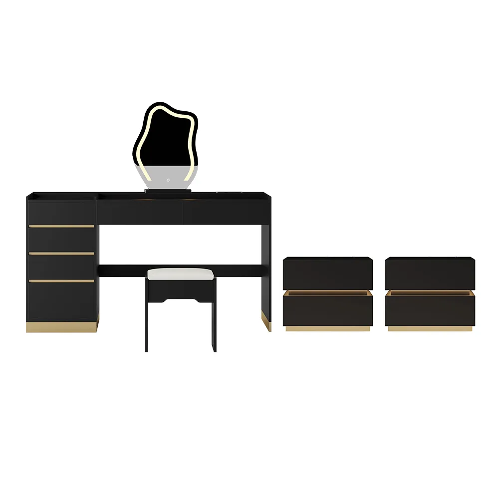 Bedroom Nightstands & Vanity Desk Set 2 LED — image 20