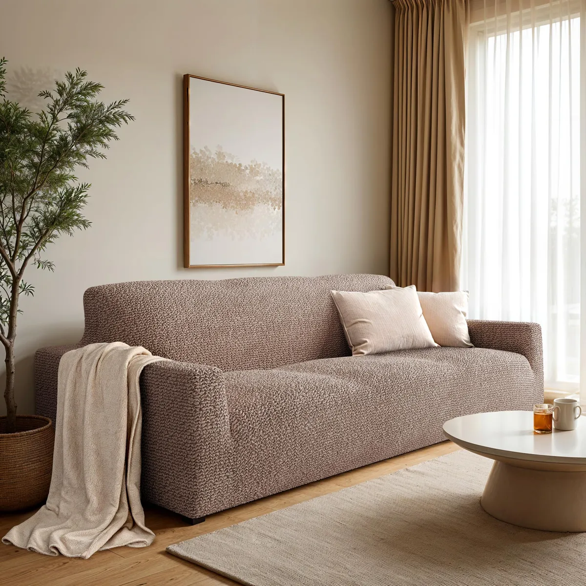 Sofa Slipcovers - 1-Piece Furniture Protector - Form Fit, Machine Washable -MicrofibraCollection — image 18