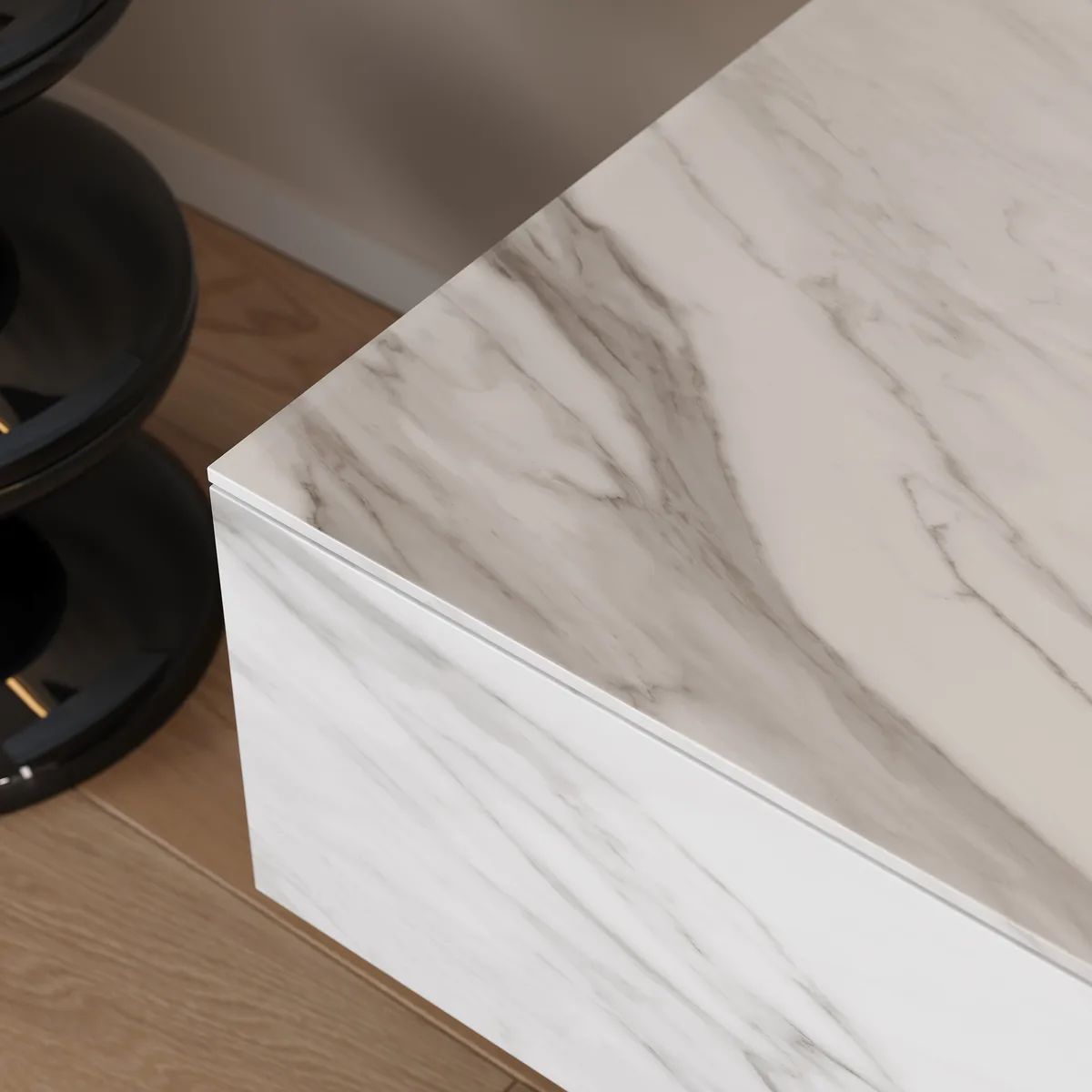 87"-106" Extendable TV Stand with Sintered Stone Top & 5 Drawers — image 9