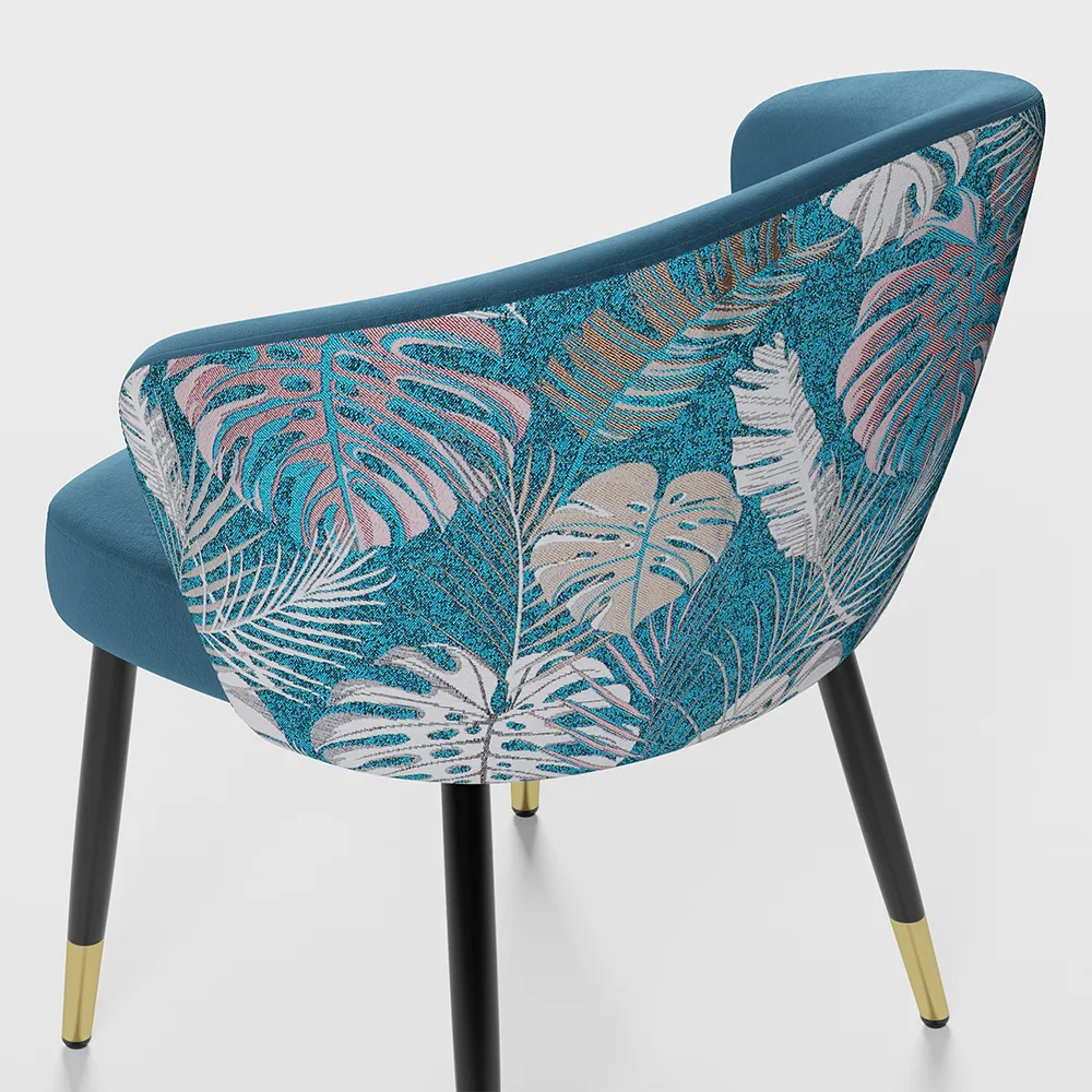 Modern Velvet Dining Chairs Upholstered Blue Dining Room Chairs with Arm — image 21