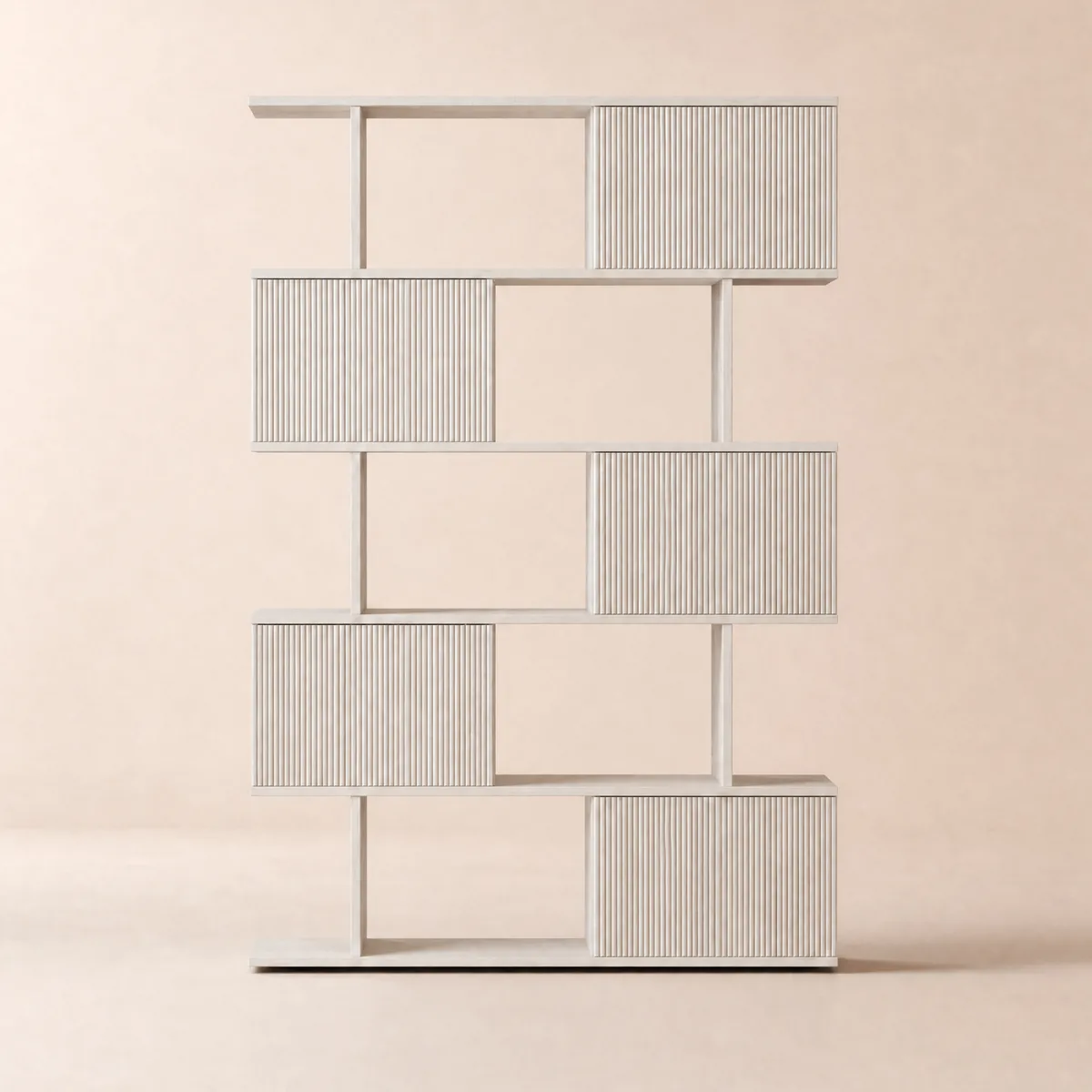 5-Shelf Walnut Bookshelf Etagere Tall Bookcase for Home & Office (72.8" High) — image 20