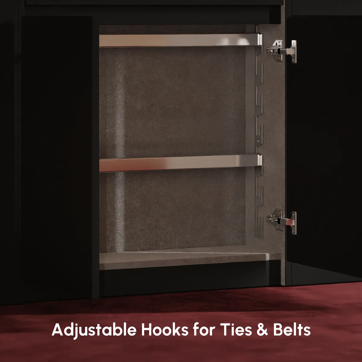 Selvo Saddle Leather Closet Island with Glass Top & Light — image 9