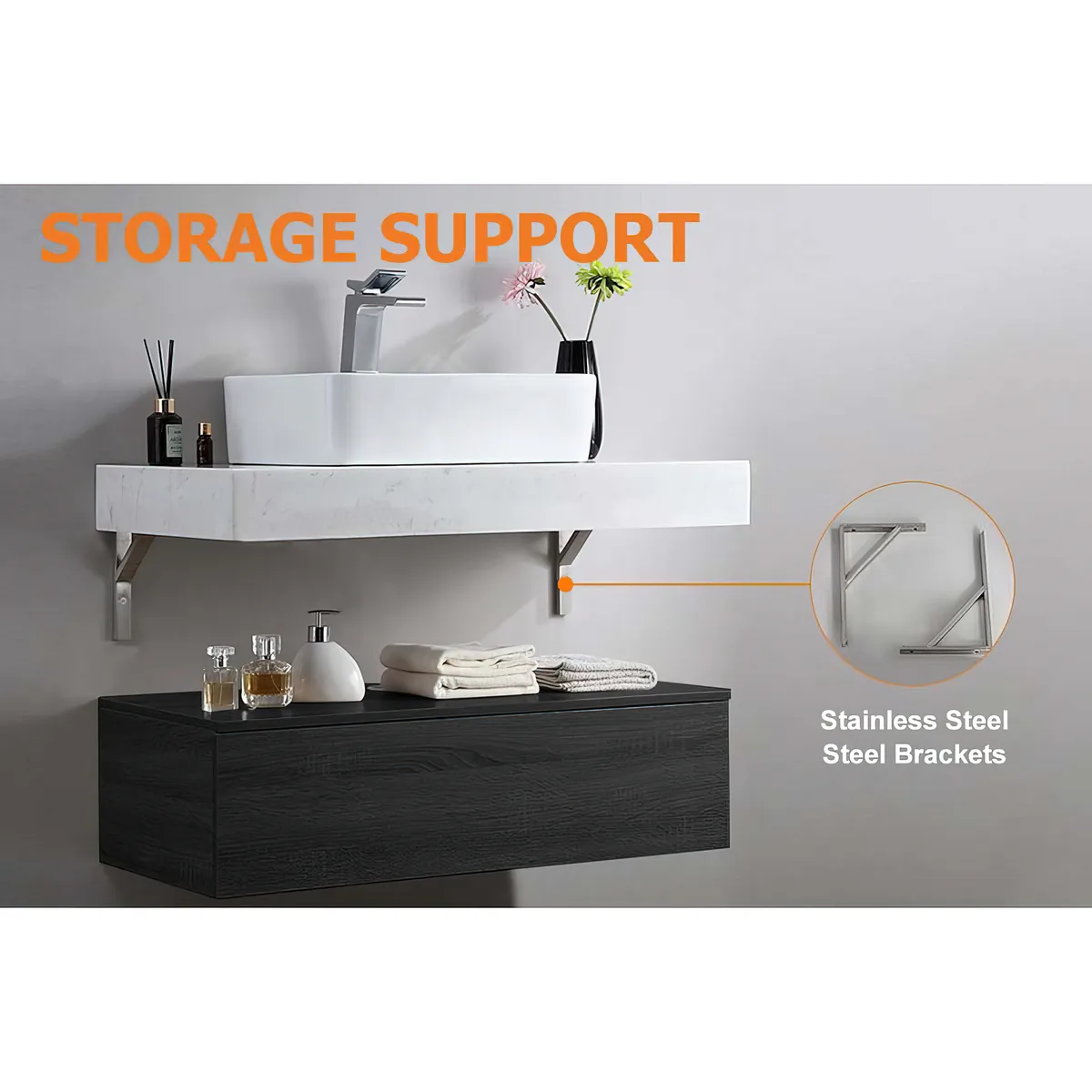 35.4" Floating Bathroom Vanity Set with Single Sink — image 10