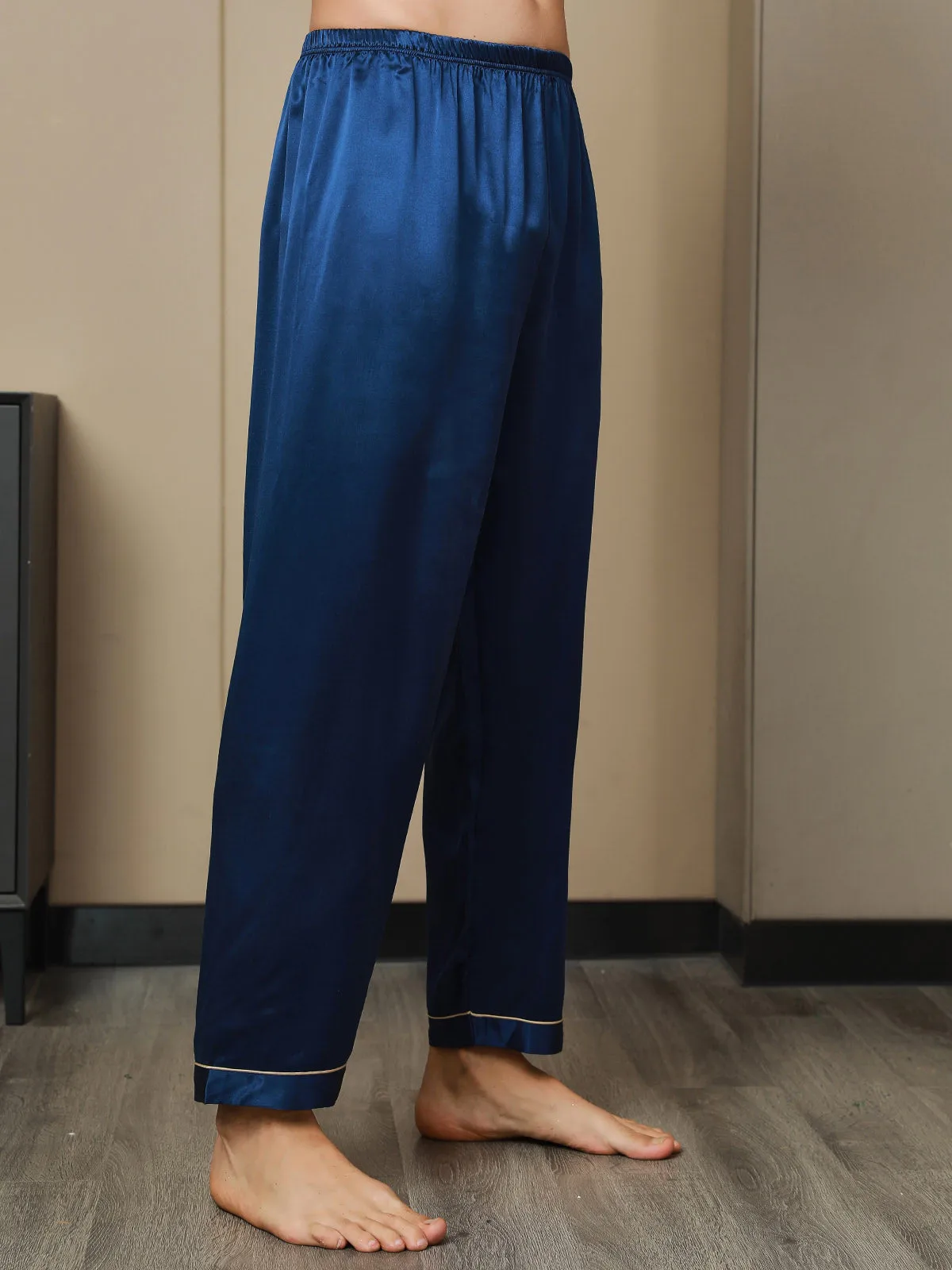100% Mulberry Silk Men's Pajama Pants With Elastic Waist — image 5