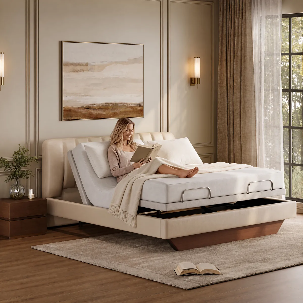 King Genuine Leather Zero Gravity Adjustable Bed Set — image 16