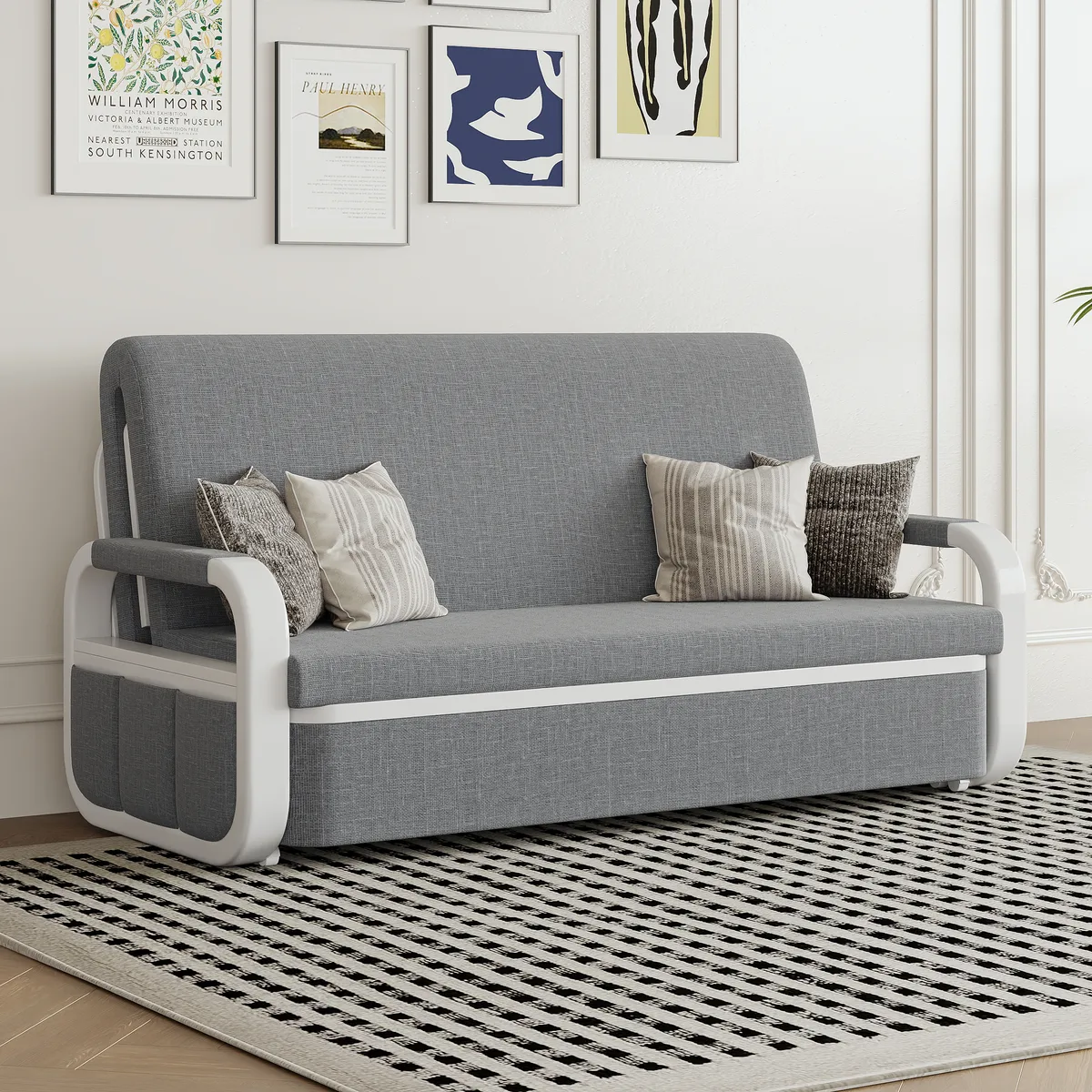 Deep Gray Queen Size Daybed with Storage & Trundle — image 14