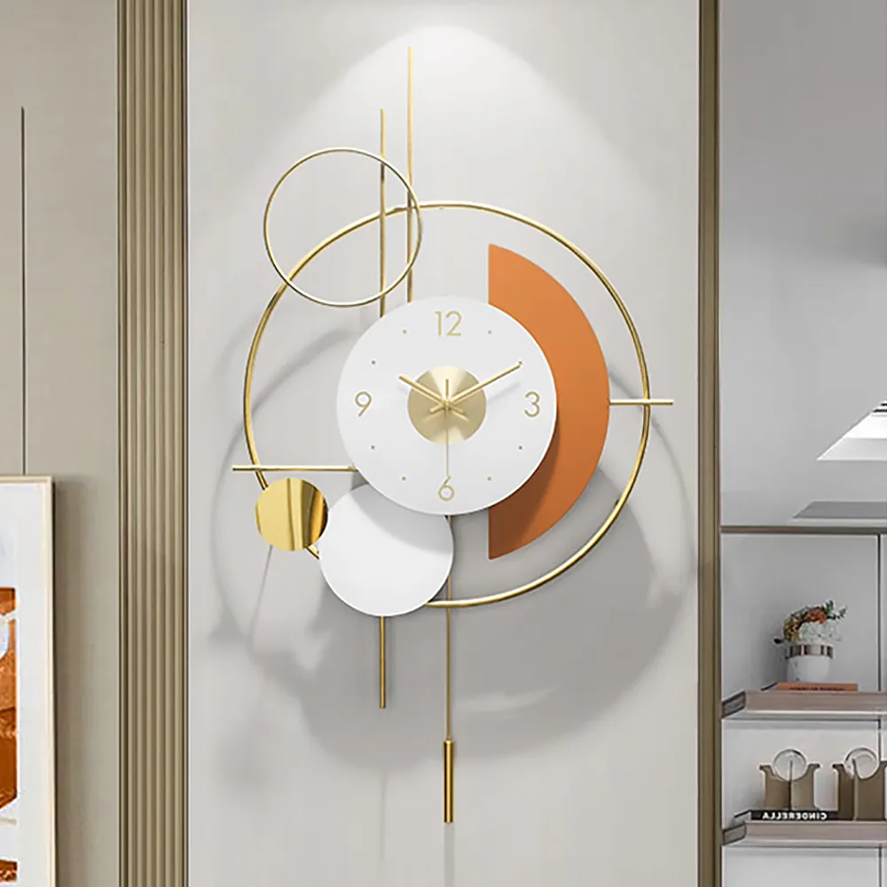 30" Modern Metal Wall Clock with Dimmable LED Light and Remote Control — image 24