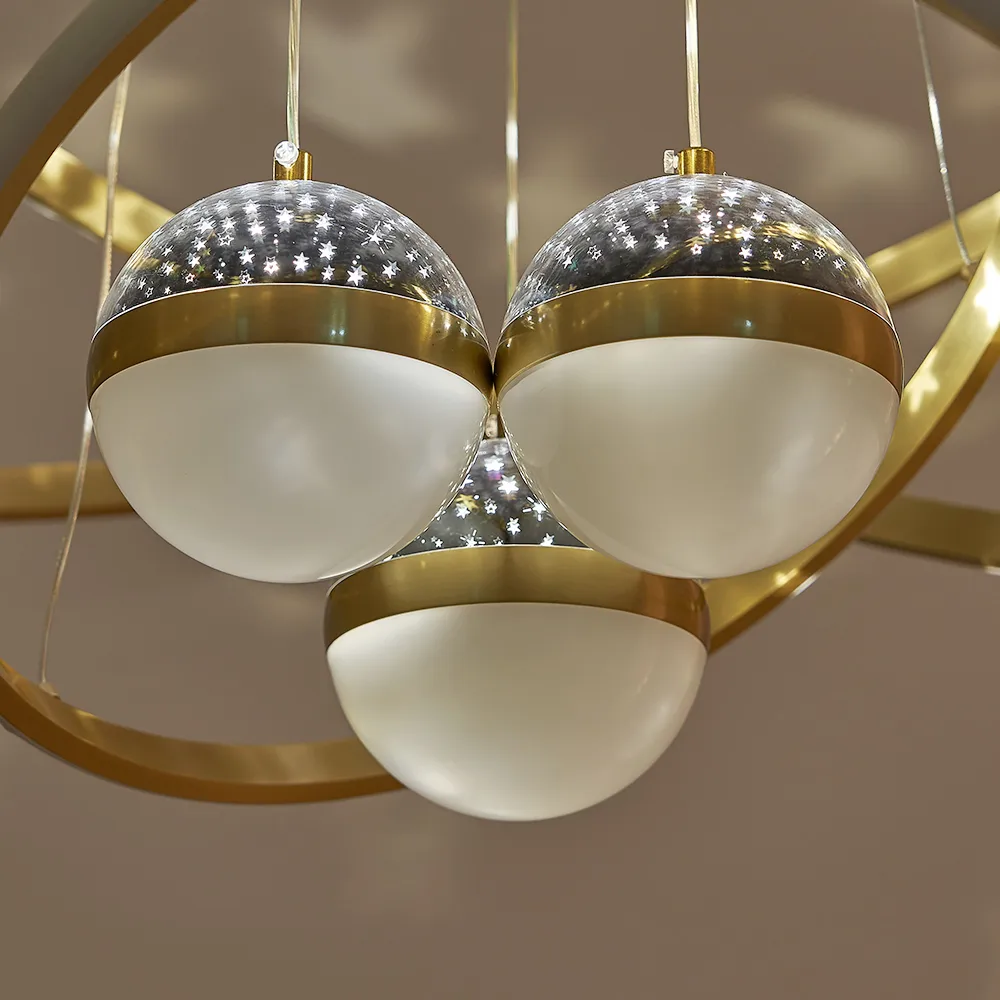 24" 5-Light LED Chandelier with Starry Projection, Dimmable & Adjustable — image 26