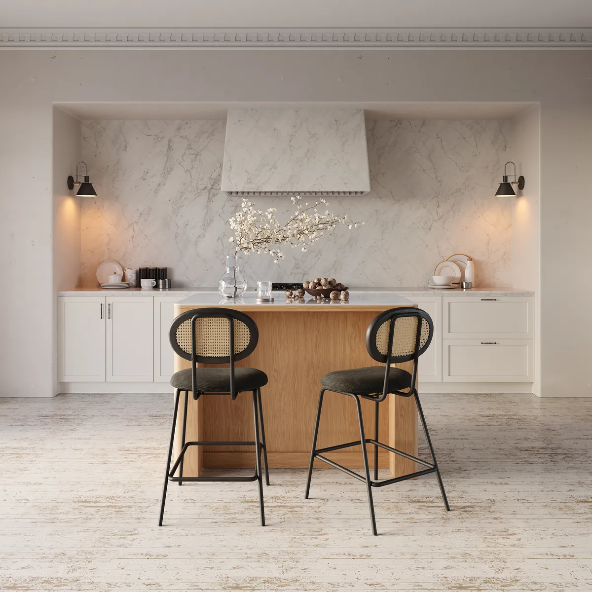 72" Sintered Stone Top Solid Wood Kitchen Island with Storage — image 14