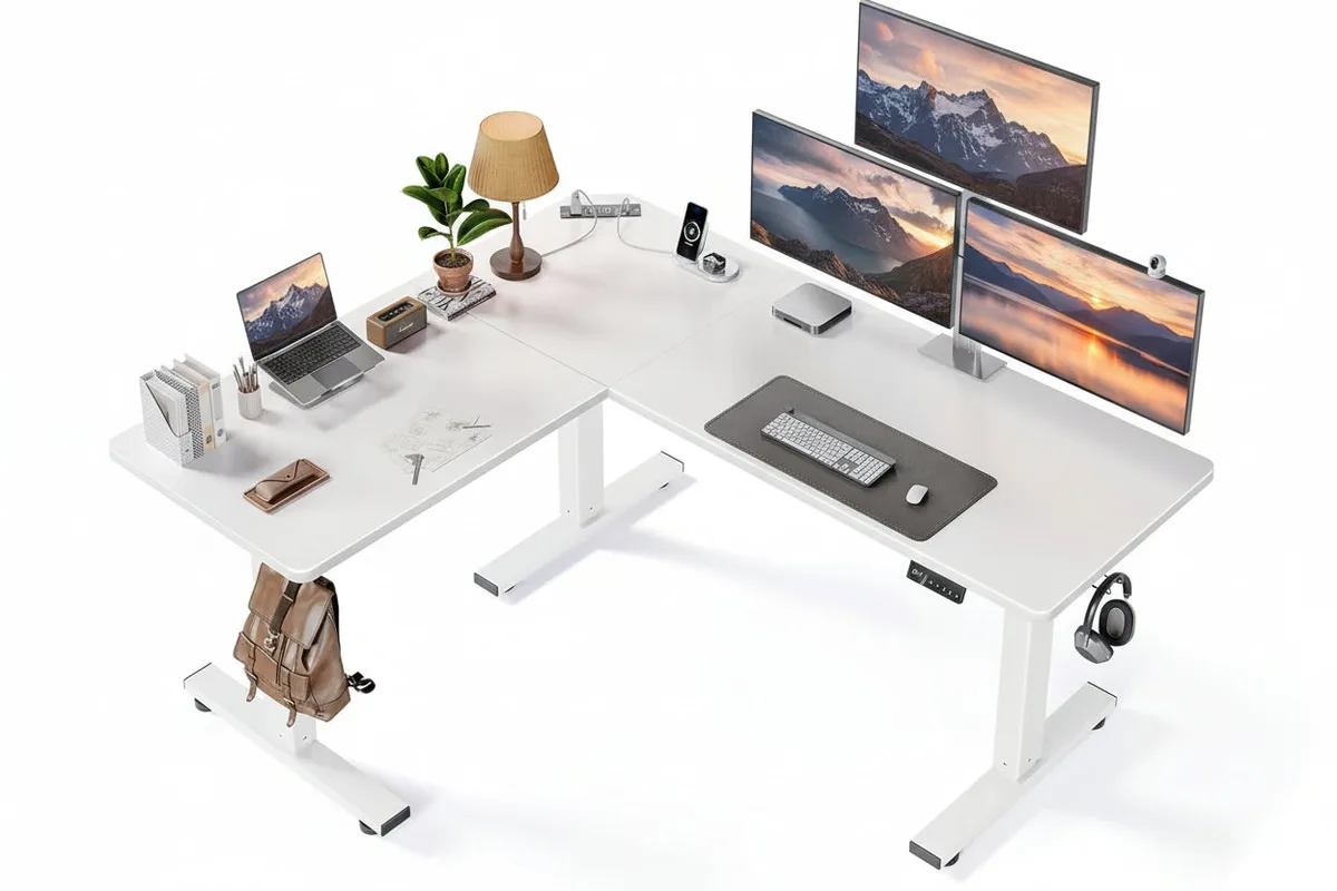 S3 (63"D x 55"W x 46"H) Home Office  L Shaped Standing Desk