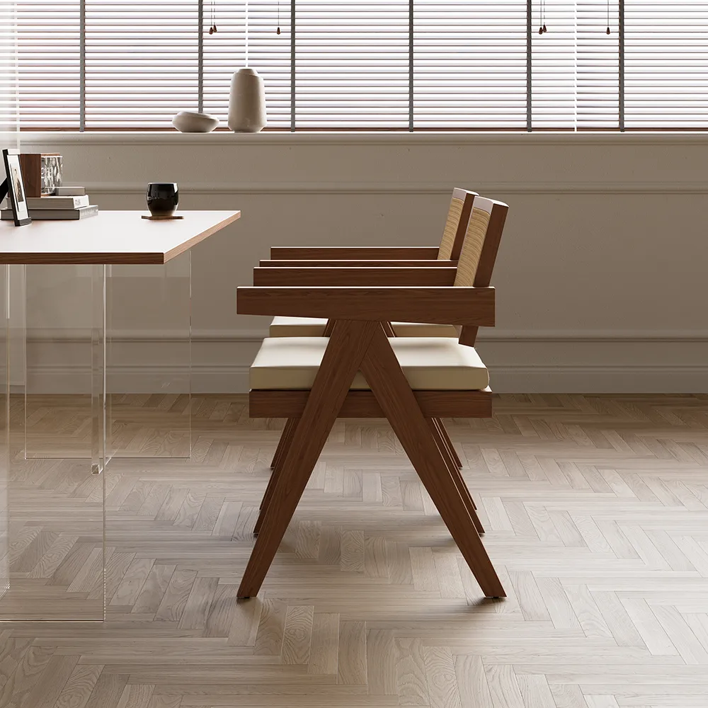 Archic Rattan Dining Chairs with Solid Wood Frame Japandi — image 17