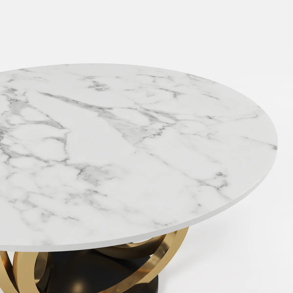 Dining Table Set 53.1" Faux Marble Dining Table White with 4 Velvet Chairs Modern — image 18