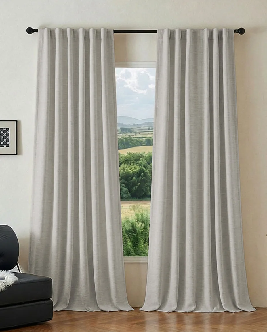 Ambient 4 Layers Heavyweight Soundproof Thermal 100% Blackout Anti-Dust Jacquard Custom Curtain — image 5