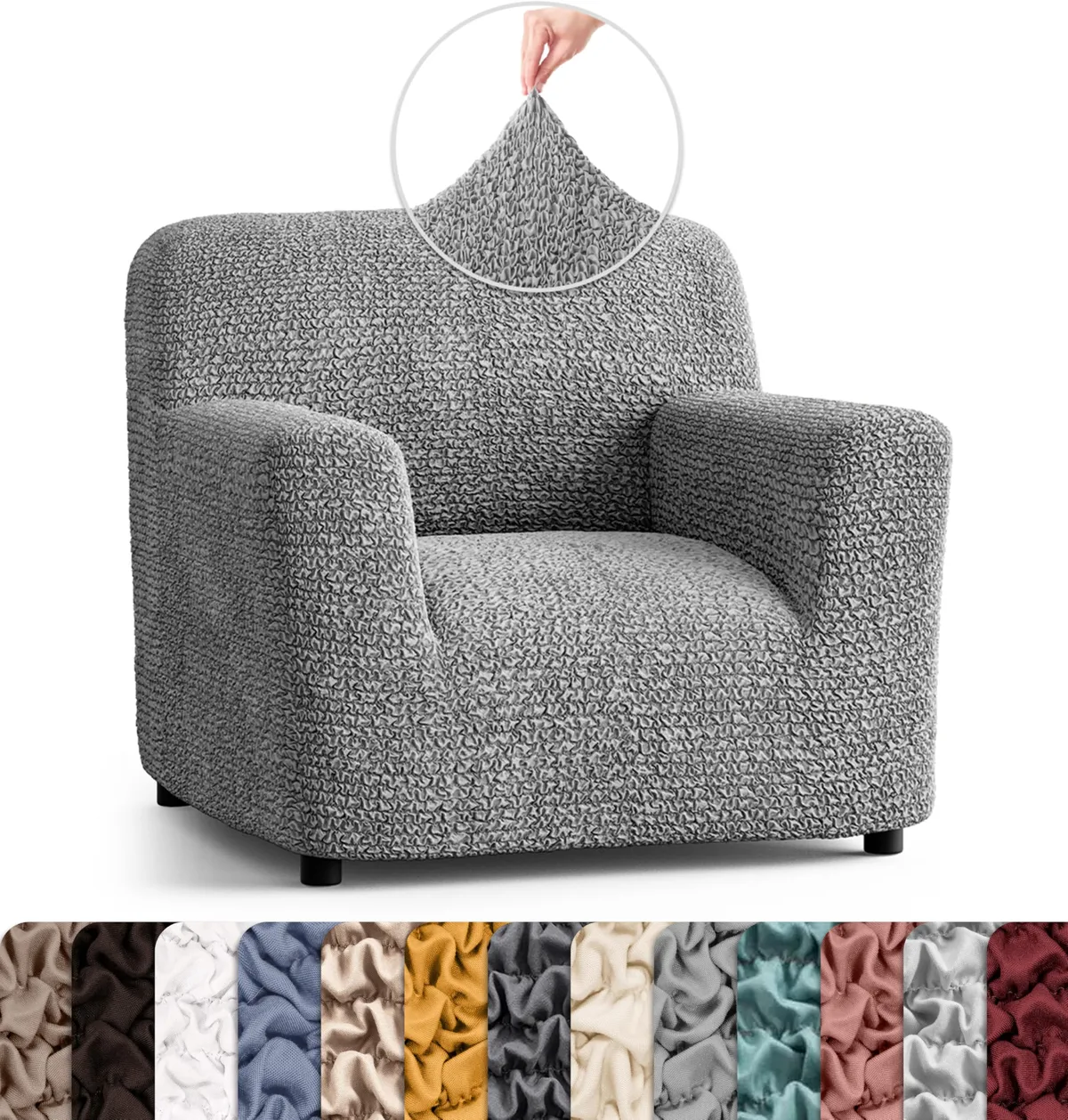 Armchair Slipcovers - 1-Piece Furniture Protector - Form Fit, Machine Washable -MicrofibraCollection — image 10