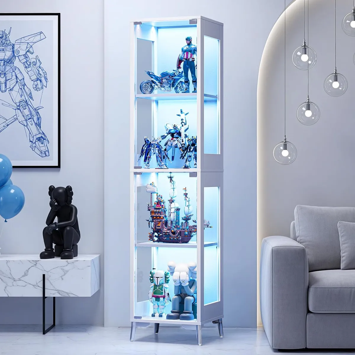 Glass Display Cabinet 15.75in*13.78in*66.73in — image 3