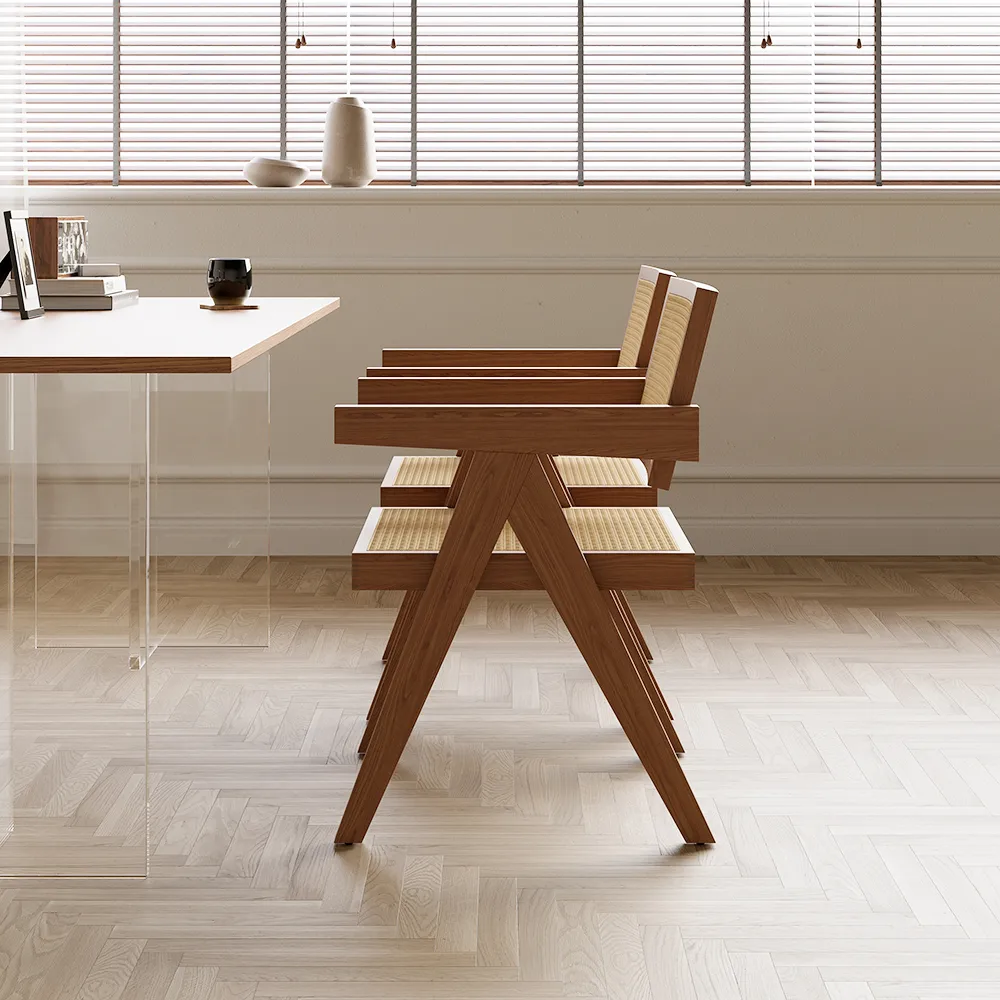 Archic Rattan Dining Chairs with Solid Wood Frame Japandi — image 14