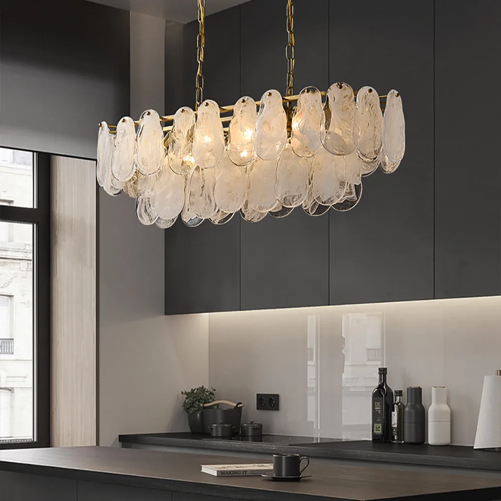 Cloude Modern Multi-Tier Cloud Glass Pendant Light Kitchen Island Light Adjustable Chain — image 3