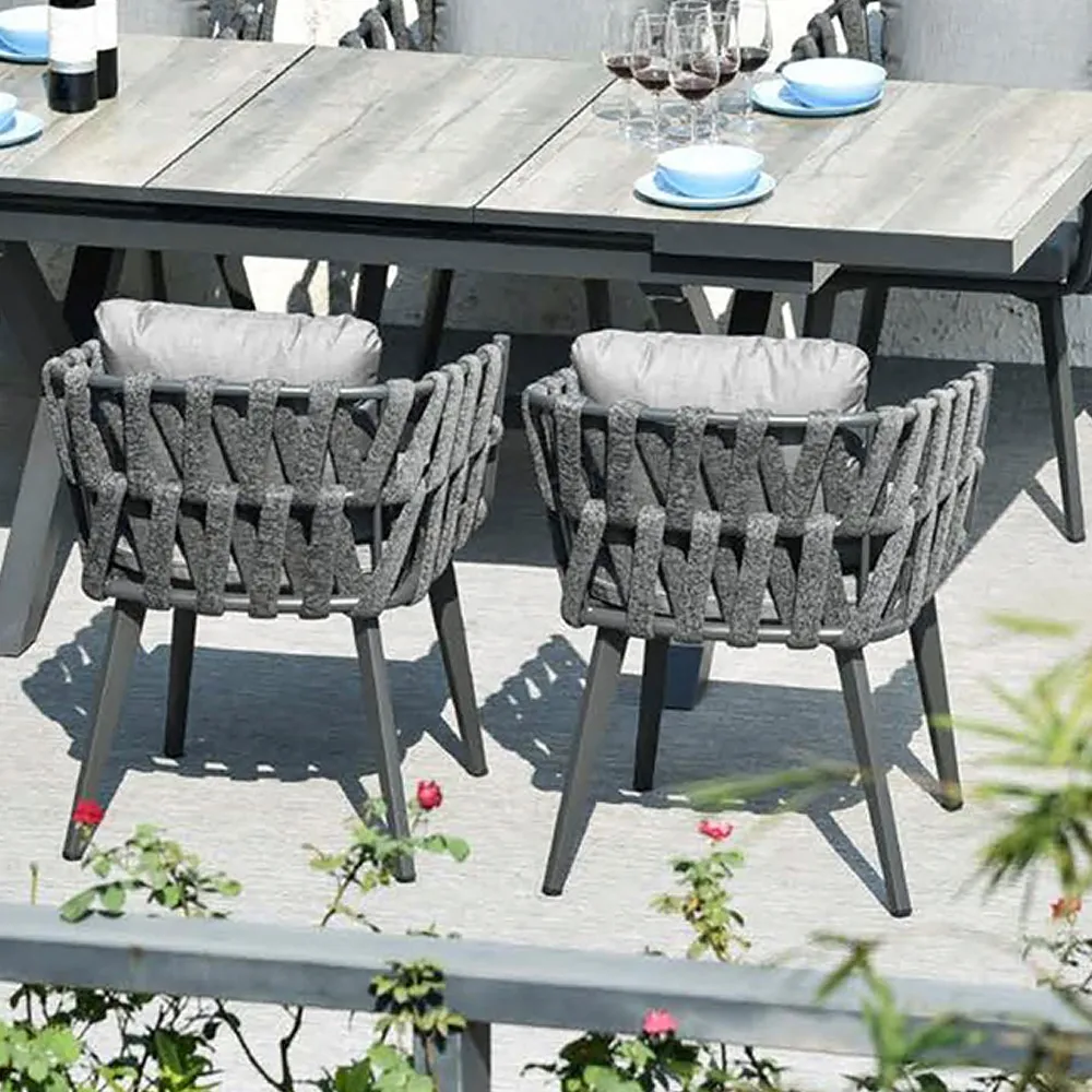 Outdoor Rope Weave & Aluminum Dining Chairs — image 24