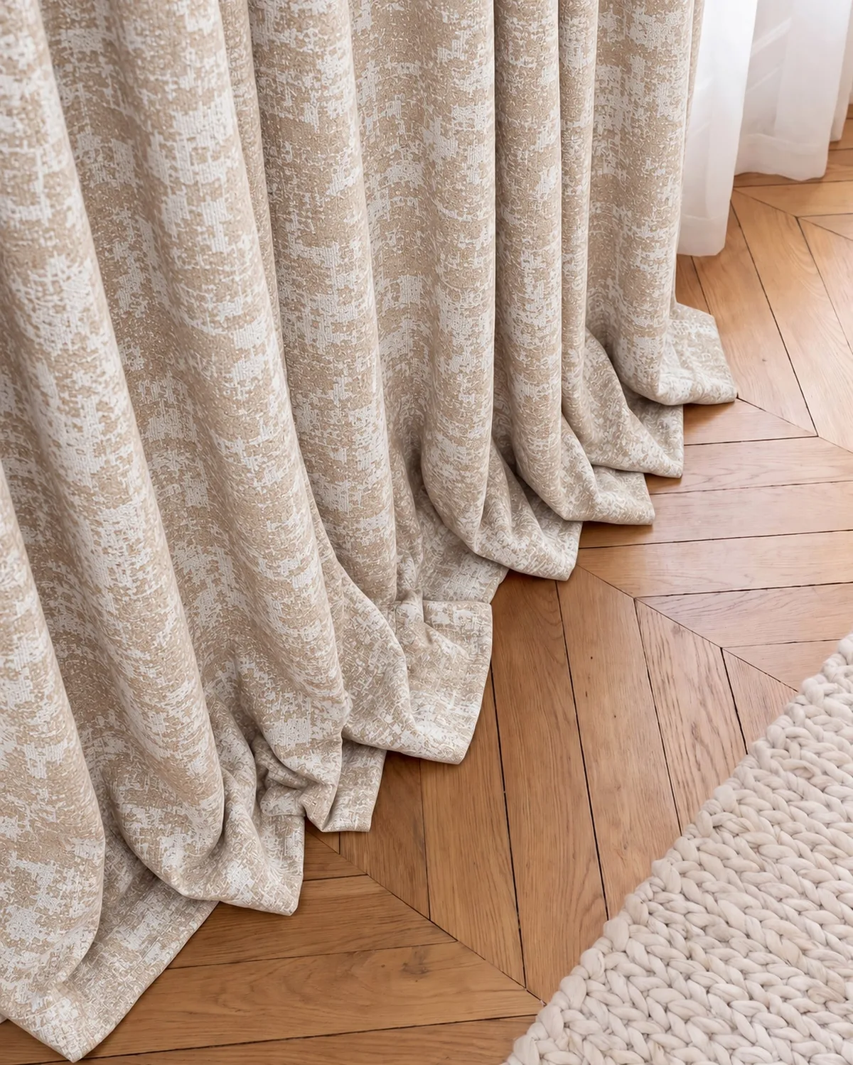 Mist 4 Layers Patterned Heavyweight Soundproof Thermal 100% Blackout Anti-Dust Custom Curtain — image 4