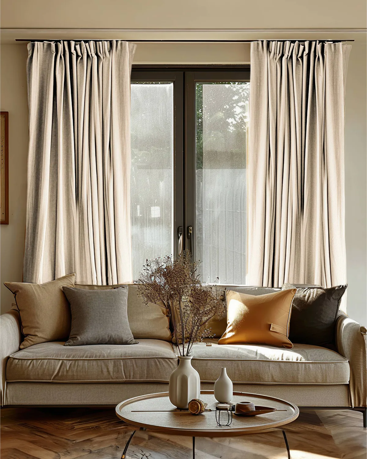 Laborien 4 Layers Linen Look Heavyweight Soundproof Thermal 100% Blackout Anti-Dust Custom Curtain