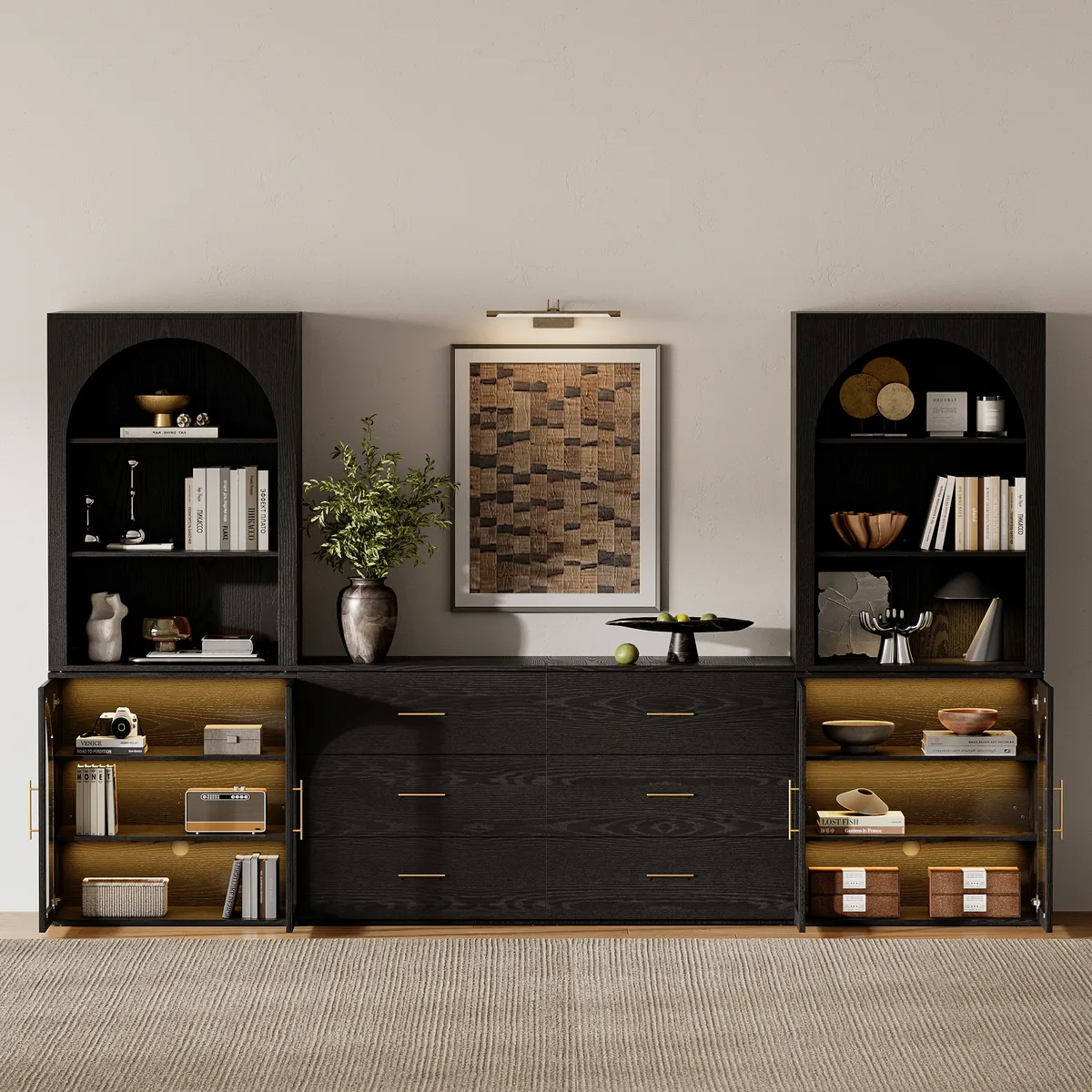 Arune 63" TV Stand with 6 Drawers Storage Chests — image 11