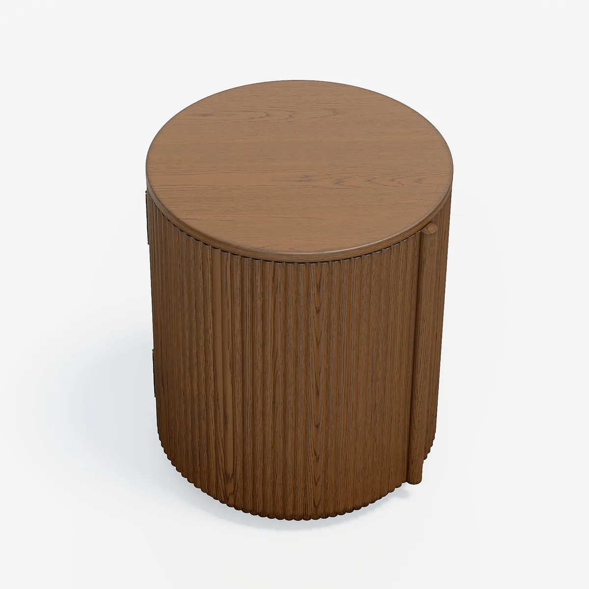 Round Fluted Side Table with Storage — image 18