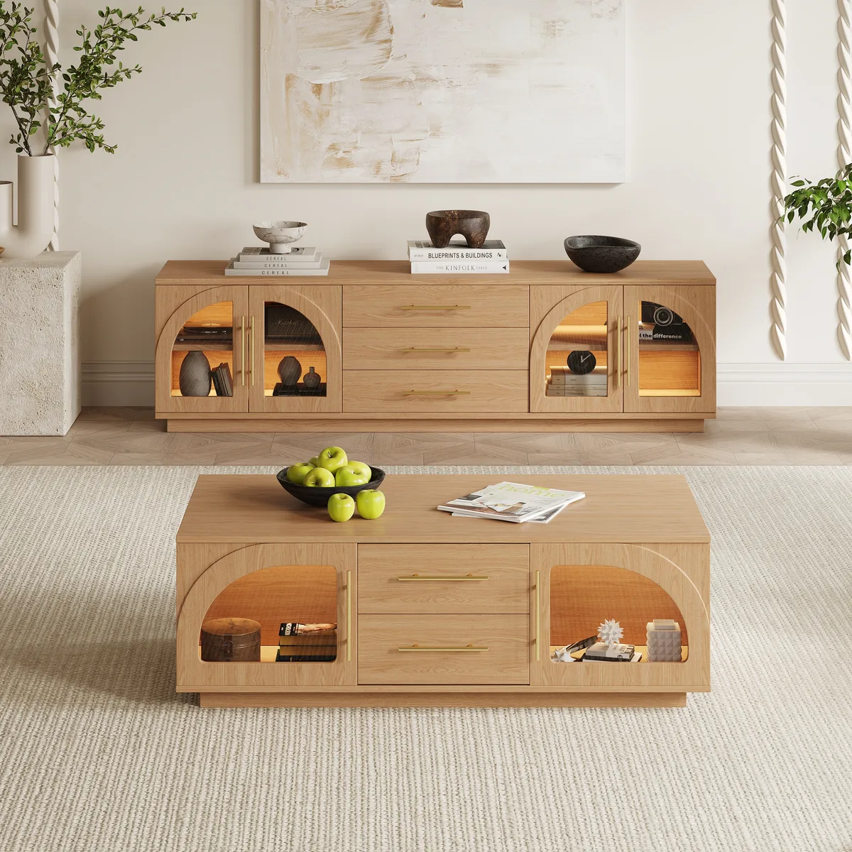 Arune Arched Glass Coffee Table Modern — image 15