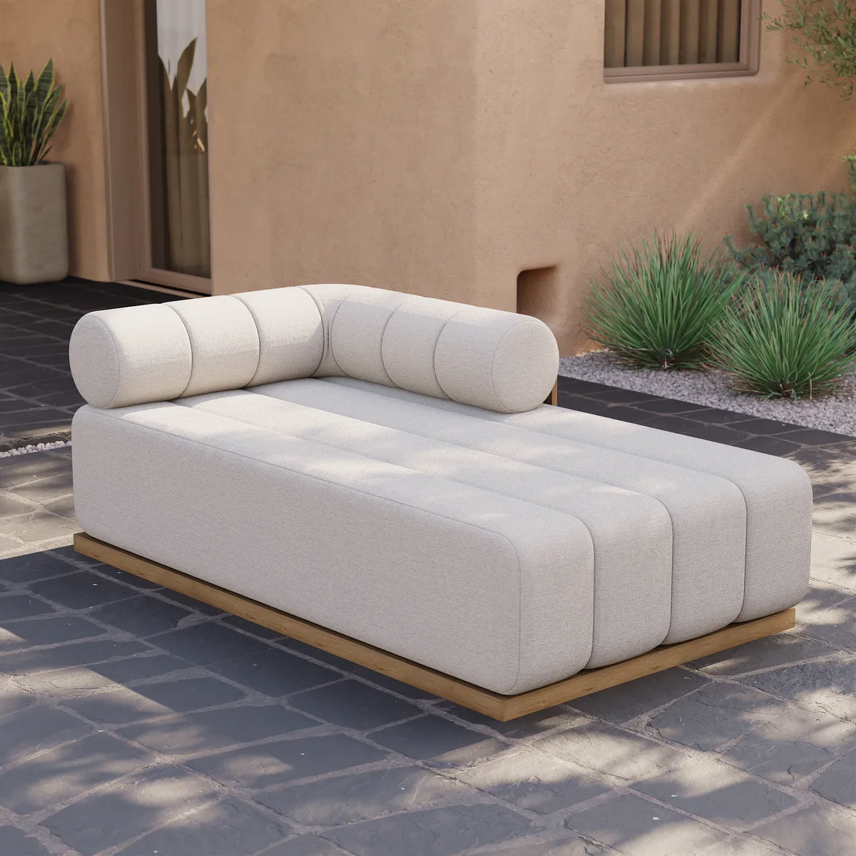Resaro Outdoor 4-Piece Teak Modular Sectional Set — image 19