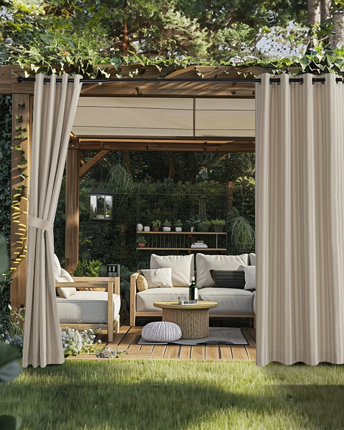 Miami Fishtail Patterned Waterproof Custom Outdoor Curtain — image 3