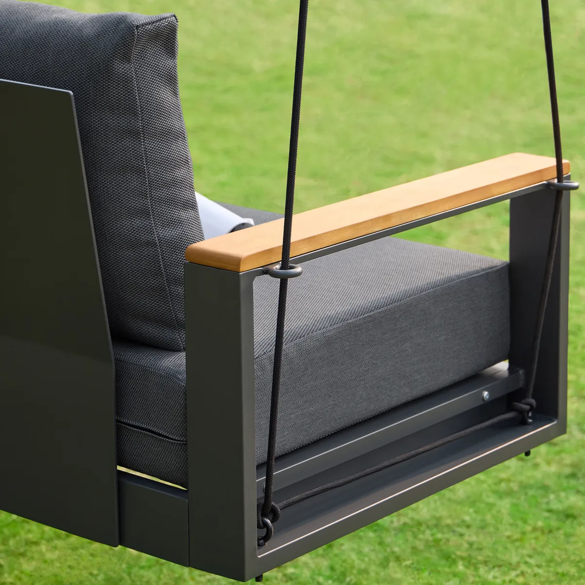 Tevara Outdoor Swing Sofa in Sand with Cushion & Black Cover — image 11