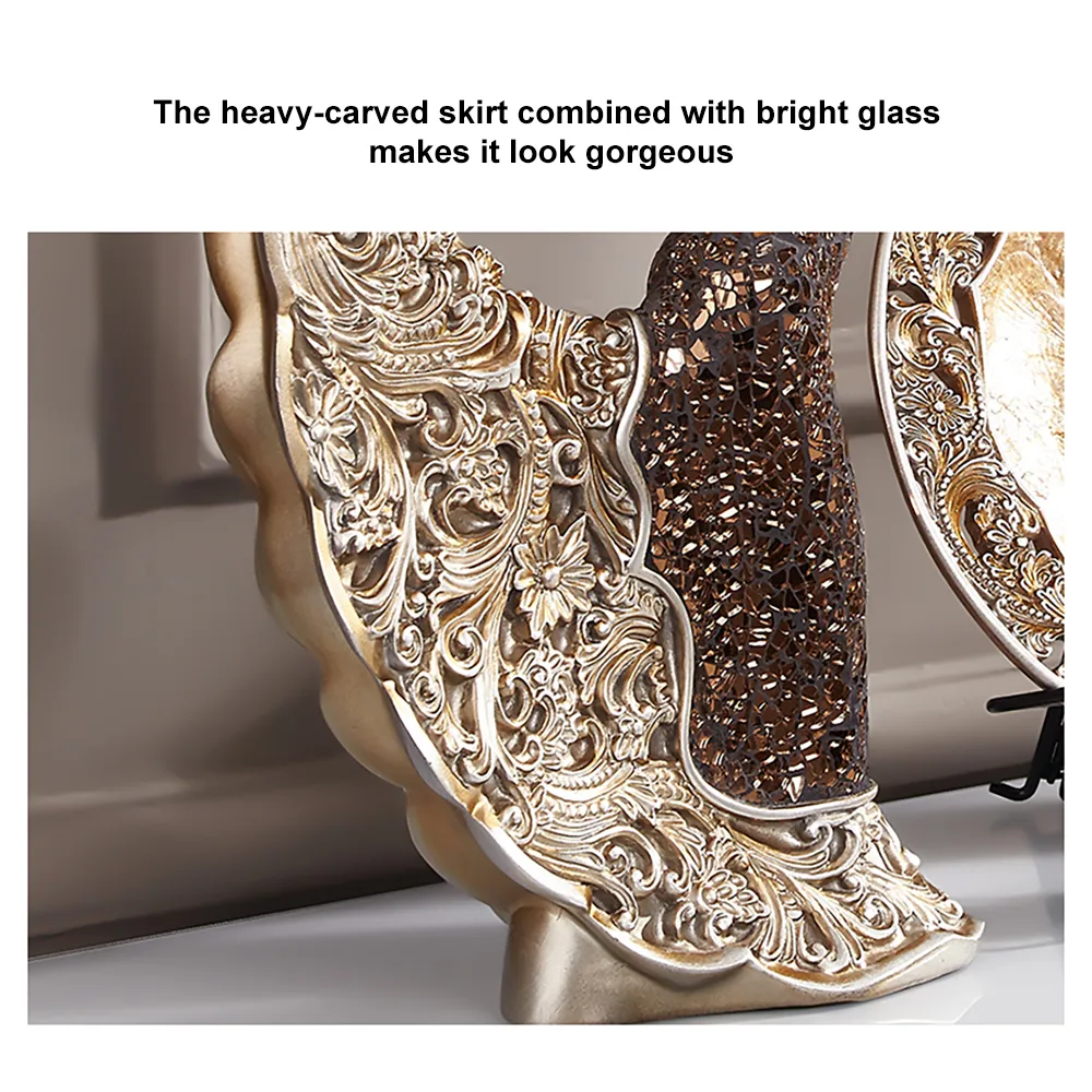 3-Piece Figurine Set – Gold-Toned Dancer Sculptures with Shell Accents — image 8