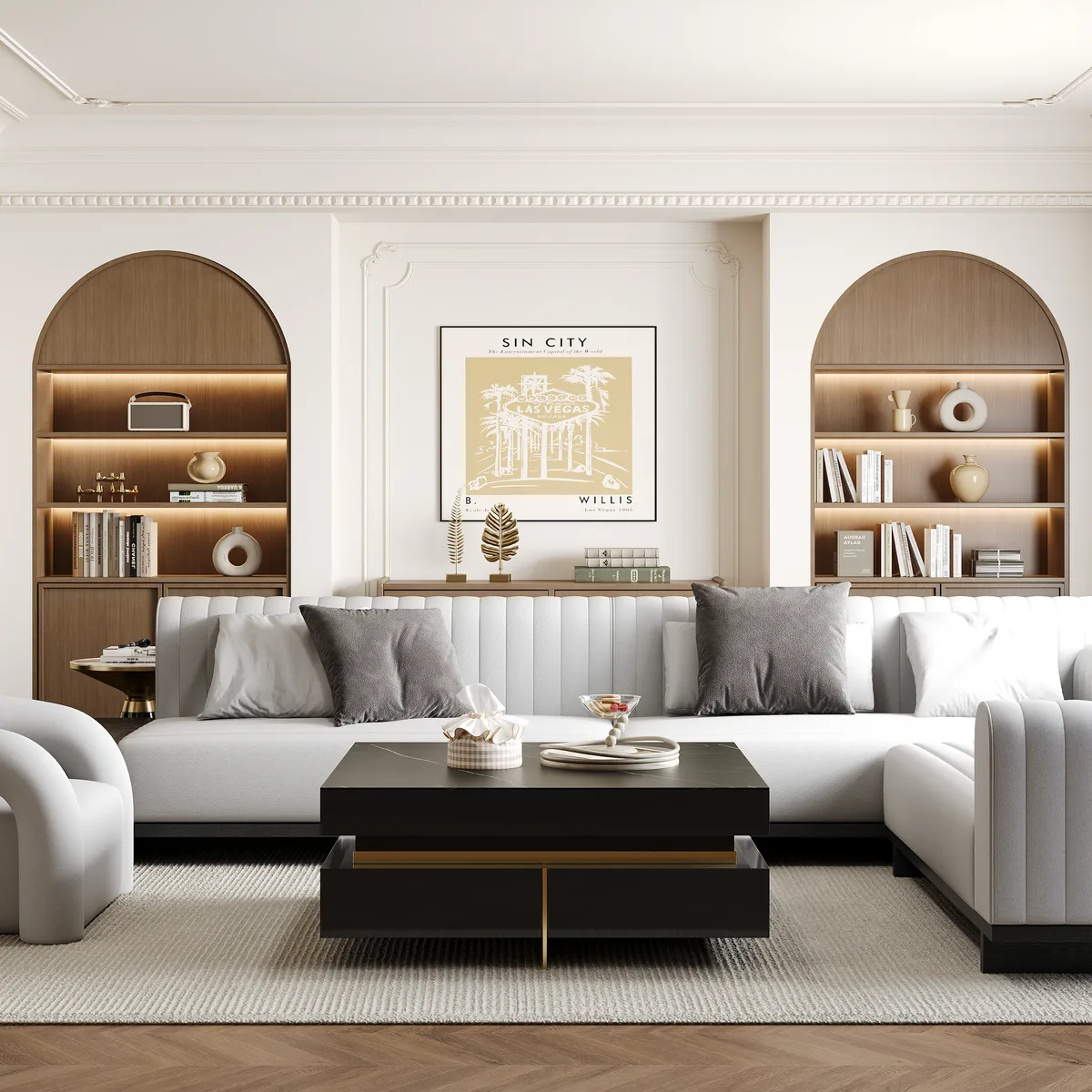 Black Modern Square Coffee Table with Drawers — image 8
