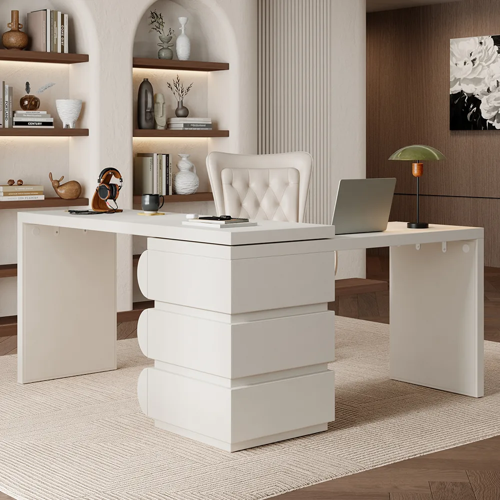 Humply Modern Minimalist Style L Shaped Desk Solid 60 Inch Executive Office Desk — image 5