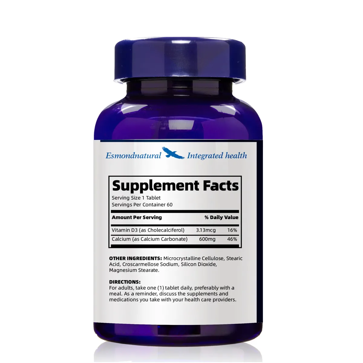 Calcium 600mg and Vitamin D 125IU (Maintain Health, Regulate Physical Function), USA, FDA, GMP, NPAC-60 Tablets — image 3