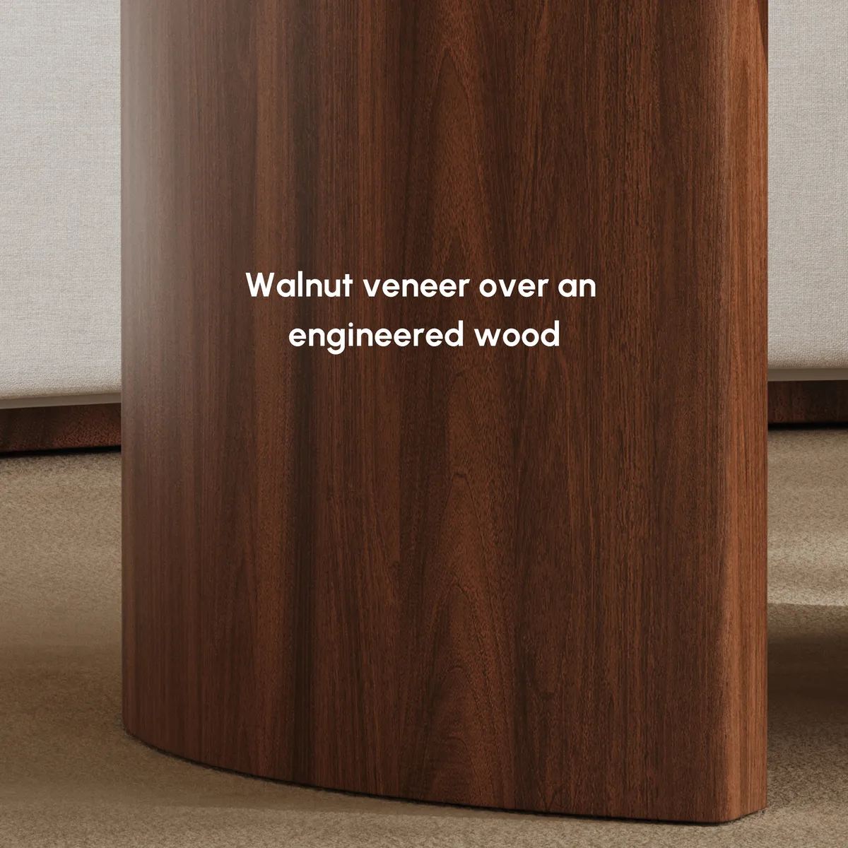 28" Walnut Round Coffee Table with Travertine Top — image 10