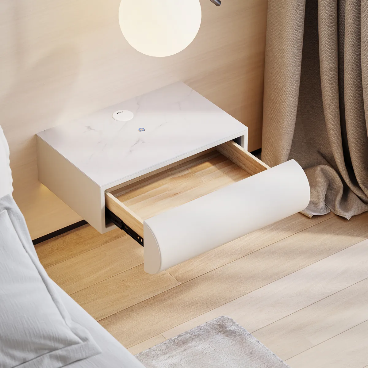 Humply Floating Smart Nightstand 1 Drawer Bedside Table — image 7