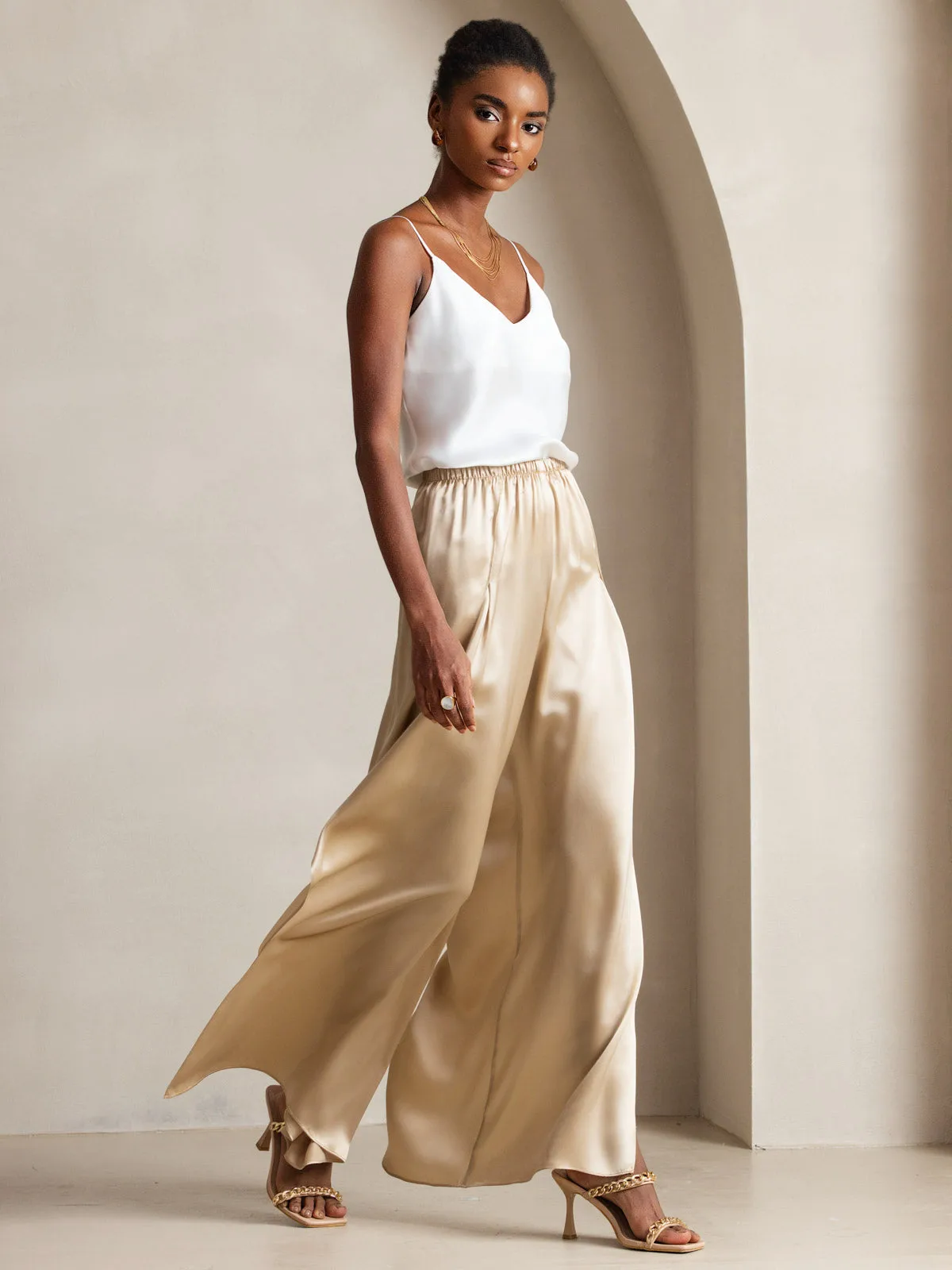 100% Mulberry Silk Spaghetti Strap V Neck Camisole Top — image 3