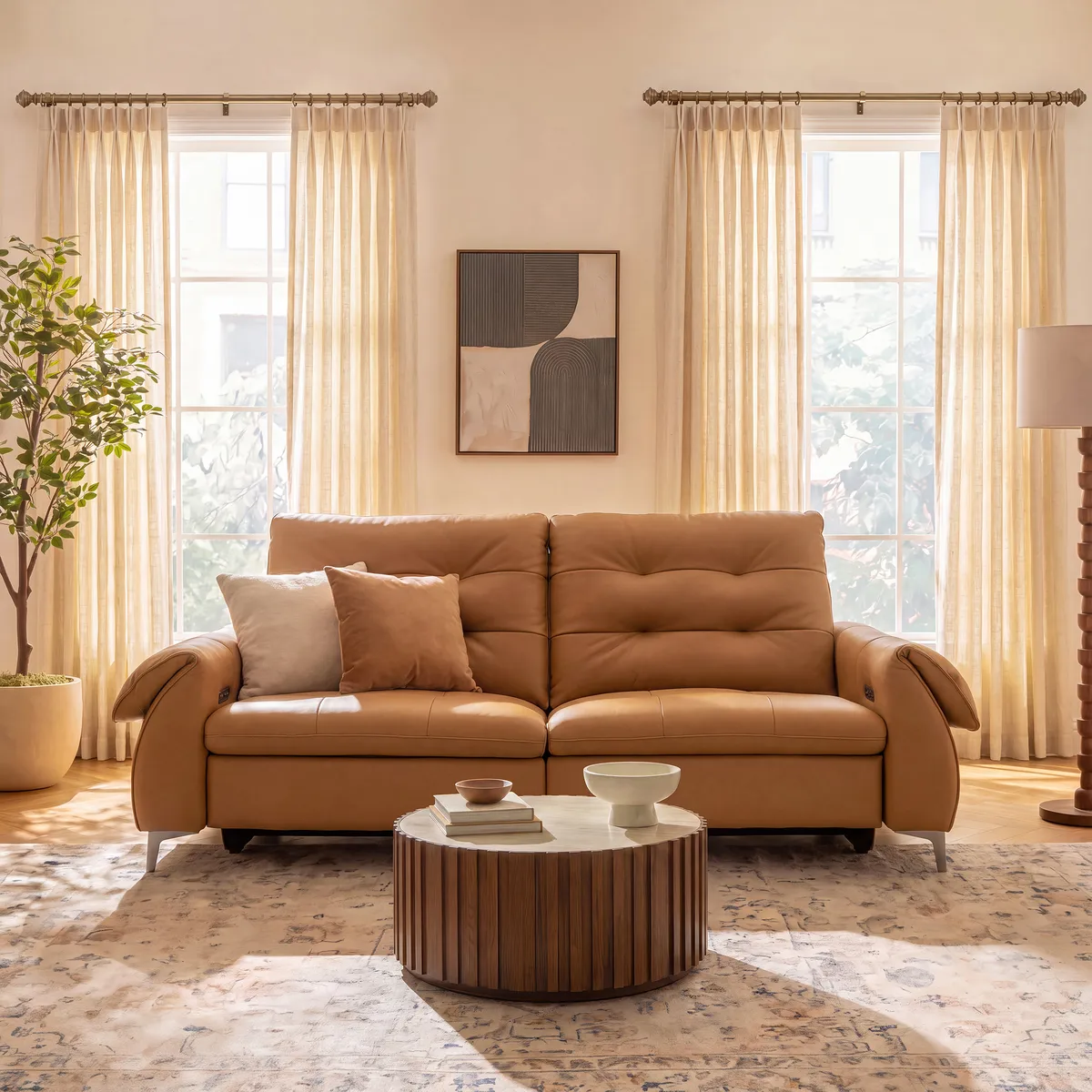 118" 3-Seater Genuine Leather Power Reclining Sofa with USB & Type-C — image 16