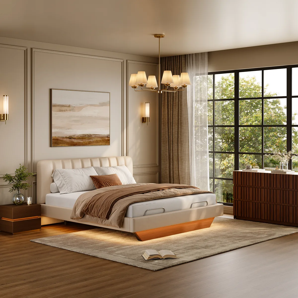 King Genuine Leather Zero Gravity Adjustable Bed Set — image 14